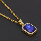 Gold Blue 3mm Steel Cuban Chain