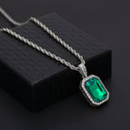 Silver Green 3mm Steel Twist Chain