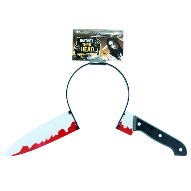 Halloween headband cross-border special plastic simulation head cutting knife head buckle cosplay props needle head band