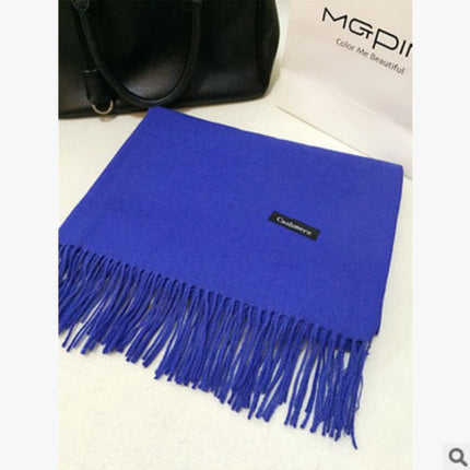 New Scarf Foreign Trade Women's Autumn and Winter Korean Style Monochrome Tassel Long Scarf Student Japanese Style Fresh Long Imitation Cashmere Shawl