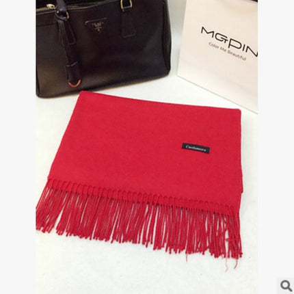 New Scarf Foreign Trade Women's Autumn and Winter Korean Style Monochrome Tassel Long Scarf Student Japanese Style Fresh Long Imitation Cashmere Shawl