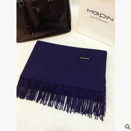New Scarf Foreign Trade Women's Autumn and Winter Korean Style Monochrome Tassel Long Scarf Student Japanese Style Fresh Long Imitation Cashmere Shawl