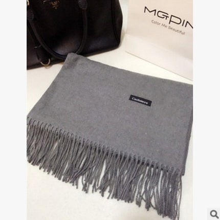 New Scarf Foreign Trade Women's Autumn and Winter Korean Style Monochrome Tassel Long Scarf Student Japanese Style Fresh Long Imitation Cashmere Shawl