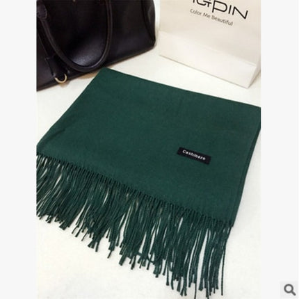 New Scarf Foreign Trade Women's Autumn and Winter Korean Style Monochrome Tassel Long Scarf Student Japanese Style Fresh Long Imitation Cashmere Shawl
