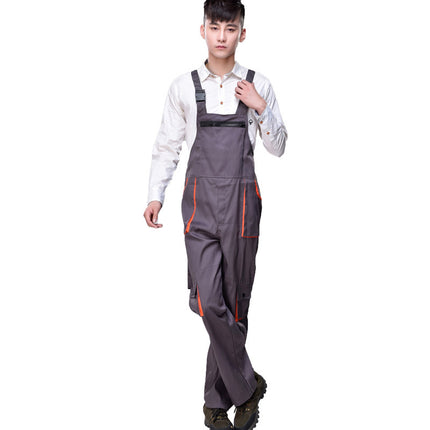 Korean Style Multi-Pocket Tool Work Clothes Suit Auto Repair Work Suit Overalls Gray Overalls Overalls
