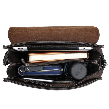 Saatchi Kangaroo New Horizontal and Vertical Flip Men's Shoulder Bag Casual Business Briefcase Fashionable Crossbody Bag