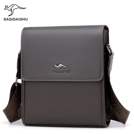 Saatchi Kangaroo New Horizontal and Vertical Flip Men's Shoulder Bag Casual Business Briefcase Fashionable Crossbody Bag