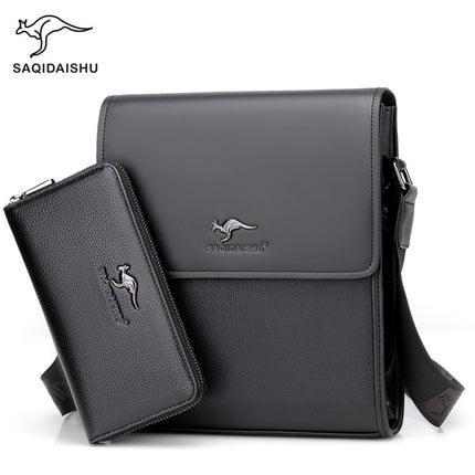 Saatchi Kangaroo New Horizontal and Vertical Flip Men's Shoulder Bag Casual Business Briefcase Fashionable Crossbody Bag