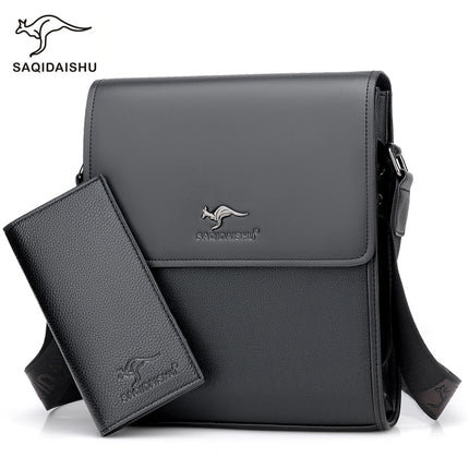 Saatchi Kangaroo New Horizontal and Vertical Flip Men's Shoulder Bag Casual Business Briefcase Fashionable Crossbody Bag