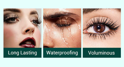 Waterproof Metallic Tube Mascara Black Silk Fiber Long Curling Non-Clumping Eyelash Extensions Spiral Makeup for Eyes