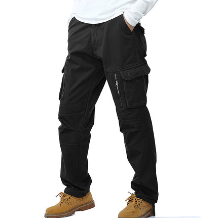 Fat guy Foreign trade plus velvet padded loose large size tooling pants 012