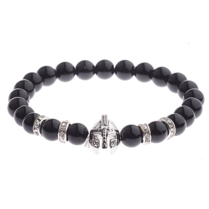 2019 cross-border new energy beads bracelet Spartan Warrior helmet volcanic stone bracelet factory direct sales