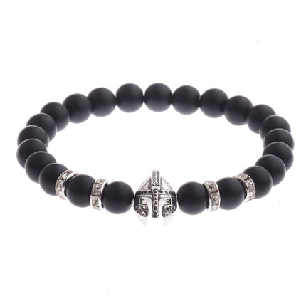 2019 cross-border new energy beads bracelet Spartan Warrior helmet volcanic stone bracelet factory direct sales