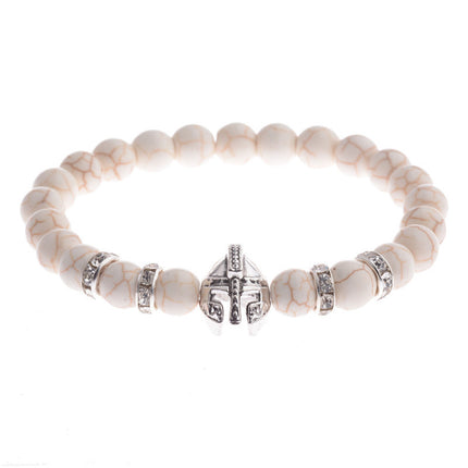 2019 cross-border new energy beads bracelet Spartan Warrior helmet volcanic stone bracelet factory direct sales