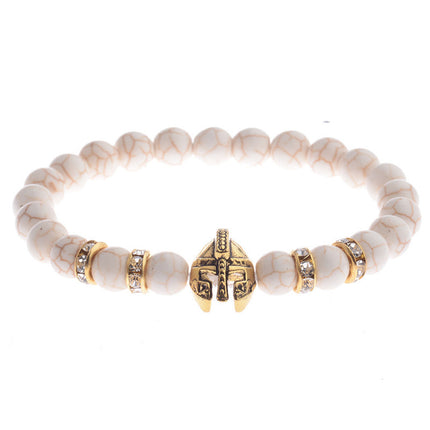 2019 cross-border new energy beads bracelet Spartan Warrior helmet volcanic stone bracelet factory direct sales