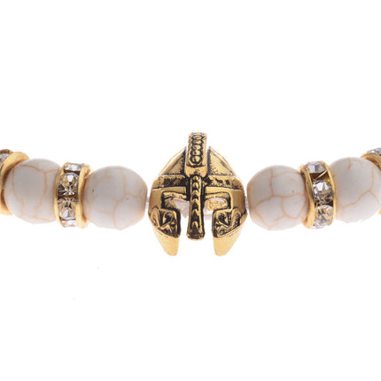 2019 cross-border new energy beads bracelet Spartan Warrior helmet volcanic stone bracelet factory direct sales