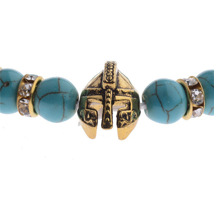 2019 cross-border new energy beads bracelet Spartan Warrior helmet volcanic stone bracelet factory direct sales