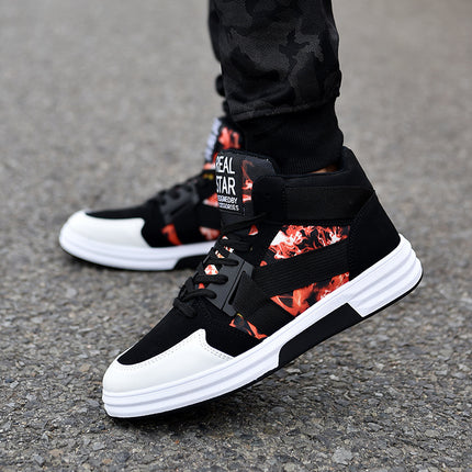 2026 Spring Fashion Camouflage High-Top Lace-Up Sneakers for Men, Trendy Casual Shoes for Students, Street Dance Sneakers for Men