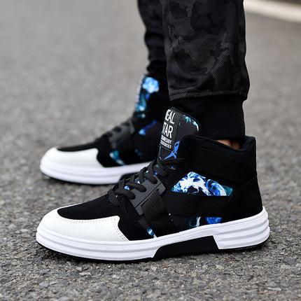 2026 Spring Fashion Camouflage High-Top Lace-Up Sneakers for Men, Trendy Casual Shoes for Students, Street Dance Sneakers for Men