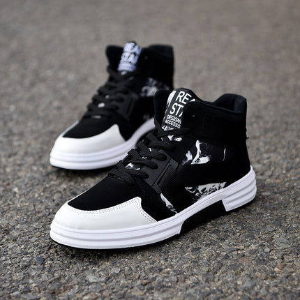 2026 Spring Fashion Camouflage High-Top Lace-Up Sneakers for Men, Trendy Casual Shoes for Students, Street Dance Sneakers for Men