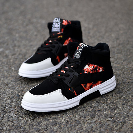 2026 Spring Fashion Camouflage High-Top Lace-Up Sneakers for Men, Trendy Casual Shoes for Students, Street Dance Sneakers for Men