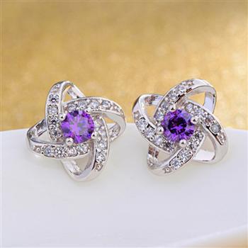 Korean fashion temperament Joker micro inlaid AAA zircon earrings earrings wholesale 20845802
