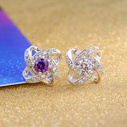 Korean fashion temperament Joker micro inlaid AAA zircon earrings earrings wholesale 20845802