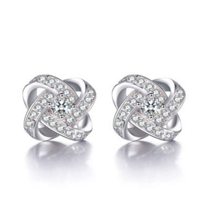 Korean fashion temperament Joker micro inlaid AAA zircon earrings earrings wholesale 20845802