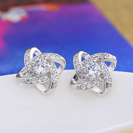 Korean fashion temperament Joker micro inlaid AAA zircon earrings earrings wholesale 20845802