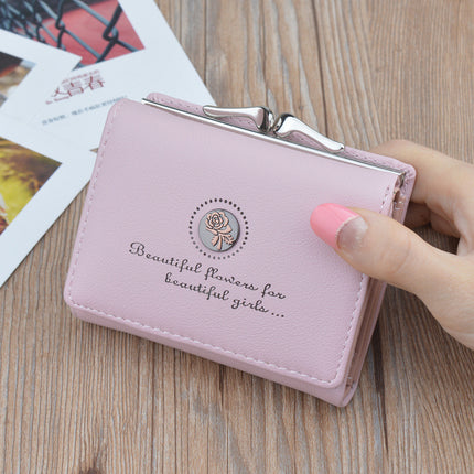 New Wallet Women's Short Wallet Female Student Large Capacity Folding Soft Wallet Japanese and Korean Style Fashion Simple Coin Purse