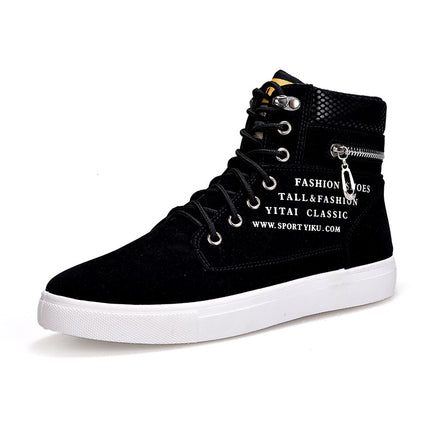 Autumn and Winter High-Top Shoes, Korean Style Men's Shoes, Student Canvas Shoes, Men's Casual Shoes, Trendy Versatile Sneakers, Trendy Shoes and Boots