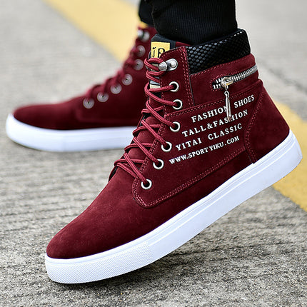 Autumn and Winter High-Top Shoes, Korean Style Men's Shoes, Student Canvas Shoes, Men's Casual Shoes, Trendy Versatile Sneakers, Trendy Shoes and Boots