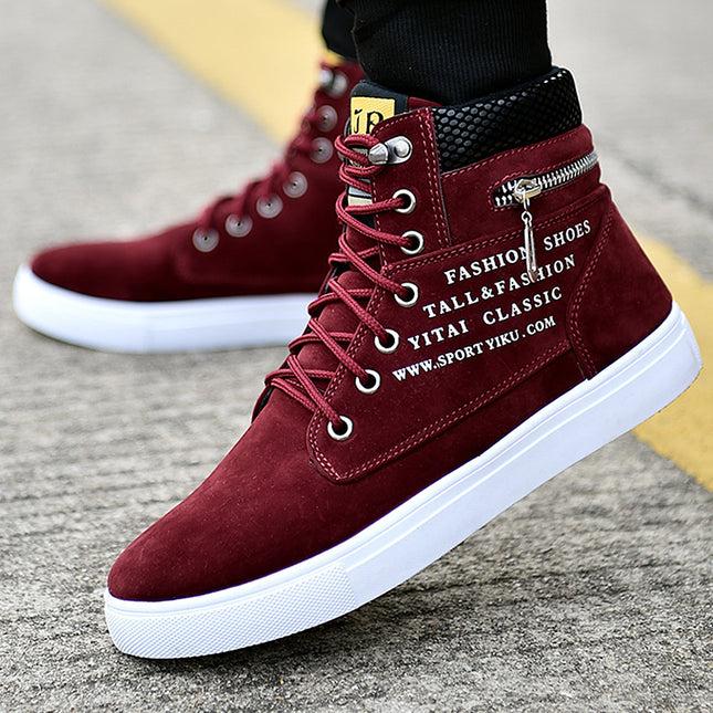 Autumn and Winter High-Top Shoes, Korean Style Men's Shoes, Student Canvas Shoes, Men's Casual Shoes, Trendy Versatile Sneakers, Trendy Shoes and Boots