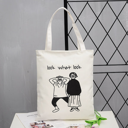 Simple Korean Style Women's Casual Student Oxford Tote Bag Creative Fashion Solid Color Cloth Bag for Women