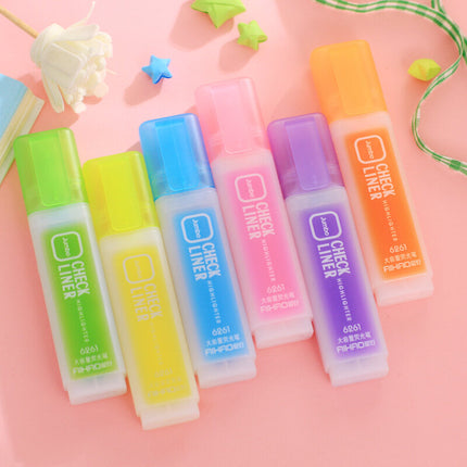 6 Colors Marker Liquid Highlighters Kawaii Gifts for Students Taking Notes Lovely Painting Office Supplies Stationery