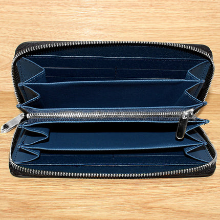 Cross-border exclusive for new straw mat pattern ultra-fiber leather long men's wallet carbon fiber women's handbag OEM custom