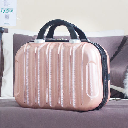 Custom logo 14 inch small handbag mini luggage suitcase storage bag portable case cosmetic bag