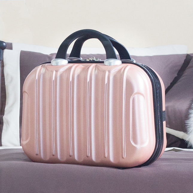 Custom logo 14 inch small handbag mini luggage suitcase storage bag portable case cosmetic bag