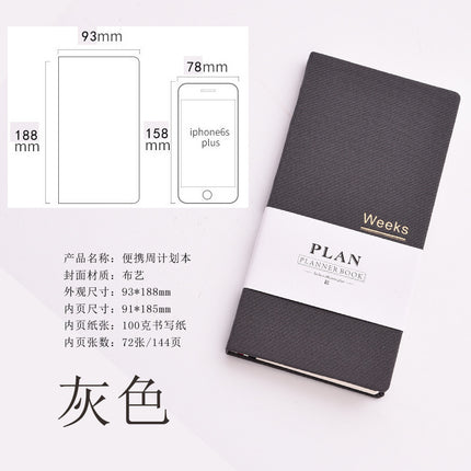 Hand Book weeks Self-filling Date Week Plan This Efficiency Manual Carry-on Small Notepad Notebook