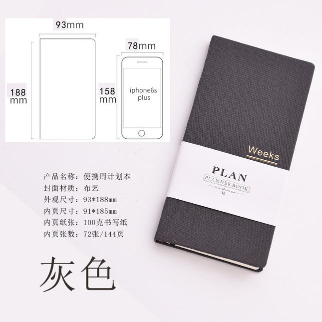 Hand Book weeks Self-filling Date Week Plan This Efficiency Manual Carry-on Small Notepad Notebook