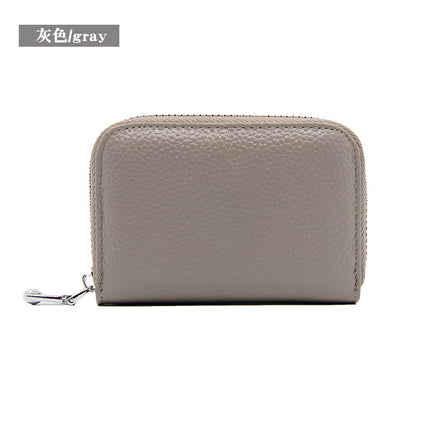 Foreign Trade Top Layer Cowhide Organ Genuine Leather Card Bag Multi-Card Bits Large Capacity RFID Anti-degaussing Men's Certificate Card Cover Women
