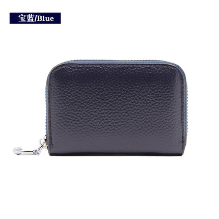 Foreign Trade Top Layer Cowhide Organ Genuine Leather Card Bag Multi-Card Bits Large Capacity RFID Anti-degaussing Men's Certificate Card Cover Women