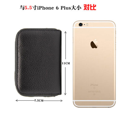 Foreign Trade Top Layer Cowhide Organ Genuine Leather Card Bag Multi-Card Bits Large Capacity RFID Anti-degaussing Men's Certificate Card Cover Women