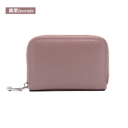 Foreign Trade Top Layer Cowhide Organ Genuine Leather Card Bag Multi-Card Bits Large Capacity RFID Anti-degaussing Men's Certificate Card Cover Women