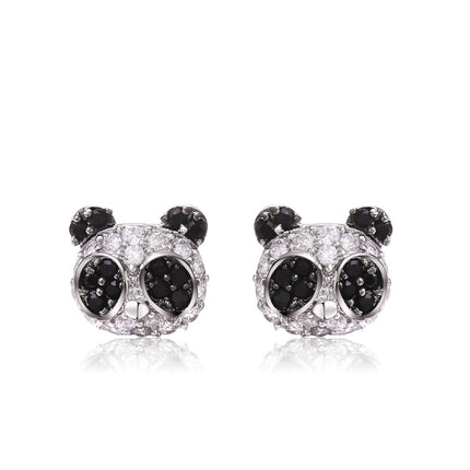 Red Apple Jewelry Women's Simple Personality Girl Series Panda Head Earrings Birthday Gift for Girlfriends