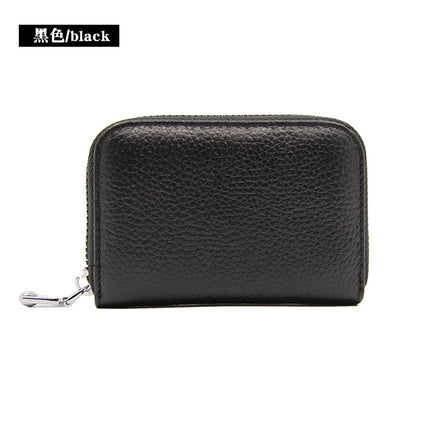 Foreign Trade Top Layer Cowhide Organ Genuine Leather Card Bag Multi-Card Bits Large Capacity RFID Anti-degaussing Men's Certificate Card Cover Women