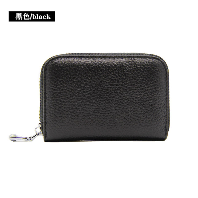 Foreign Trade Top Layer Cowhide Organ Genuine Leather Card Bag Multi-Card Bits Large Capacity RFID Anti-degaussing Men's Certificate Card Cover Women