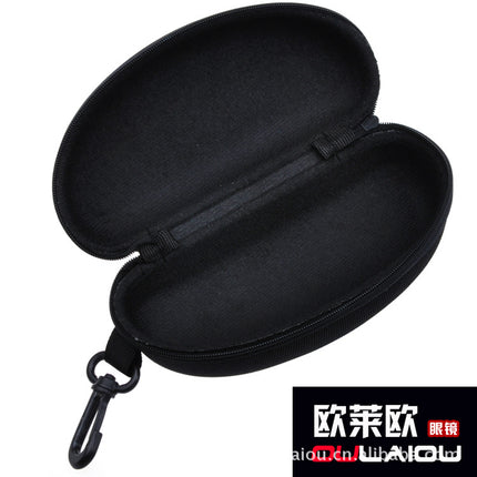 2022 Convenient Black Sunglasses Box Anti-pressure Flat Glasses Glasses Box Zipper Box Hook Sunglasses Box Universal