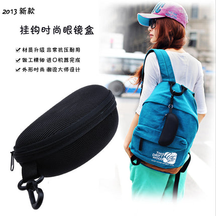 2022 Convenient Black Sunglasses Box Anti-pressure Flat Glasses Glasses Box Zipper Box Hook Sunglasses Box Universal