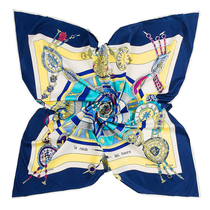 Mai Tong silk scarf New 130cm * 130cm Roman clock ladies imitation silk square scarf scarf scarf wholesale